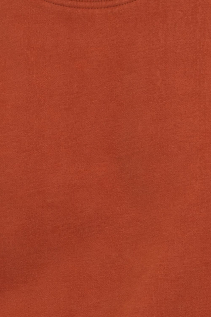 Mens Brown Solid Cotton Blend T-Shirt - Image 8