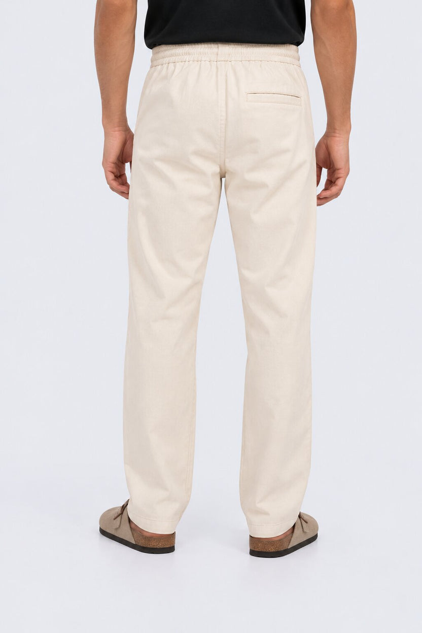 Mens Off White Relaxed Fit Drawstring Relaxed Fit Trouser - Image 5