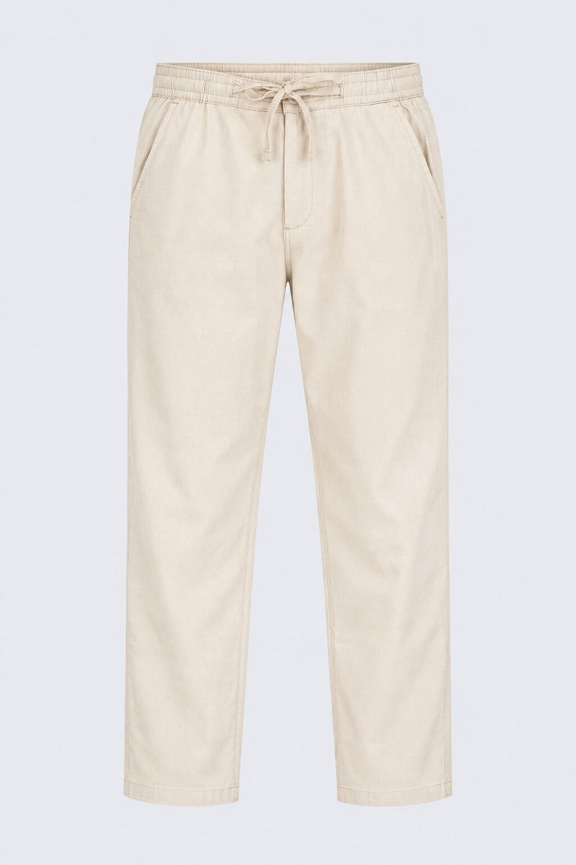 Mens Off White Relaxed Fit Drawstring Relaxed Fit Trouser - Image 7