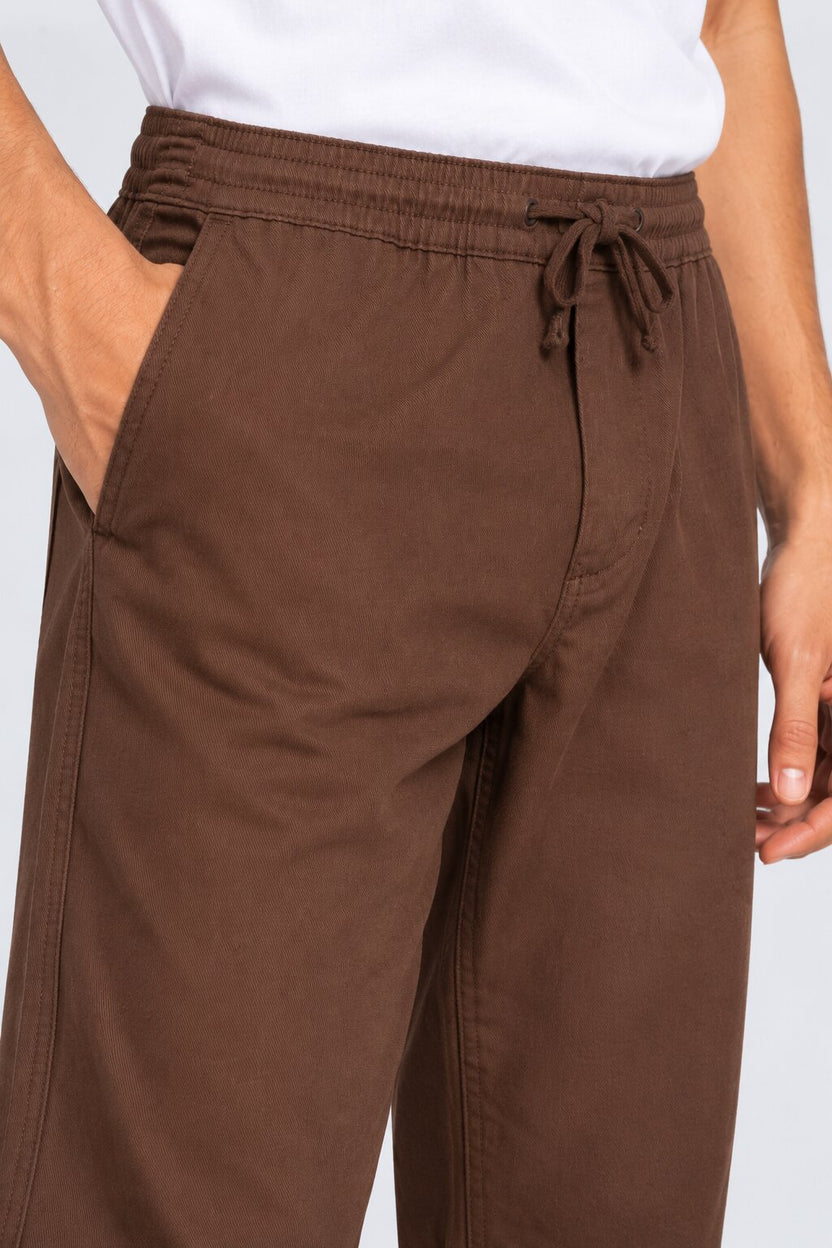 Mens Brown Relaxed Fit Drawstring Relaxed Fit Trouser - Image 3
