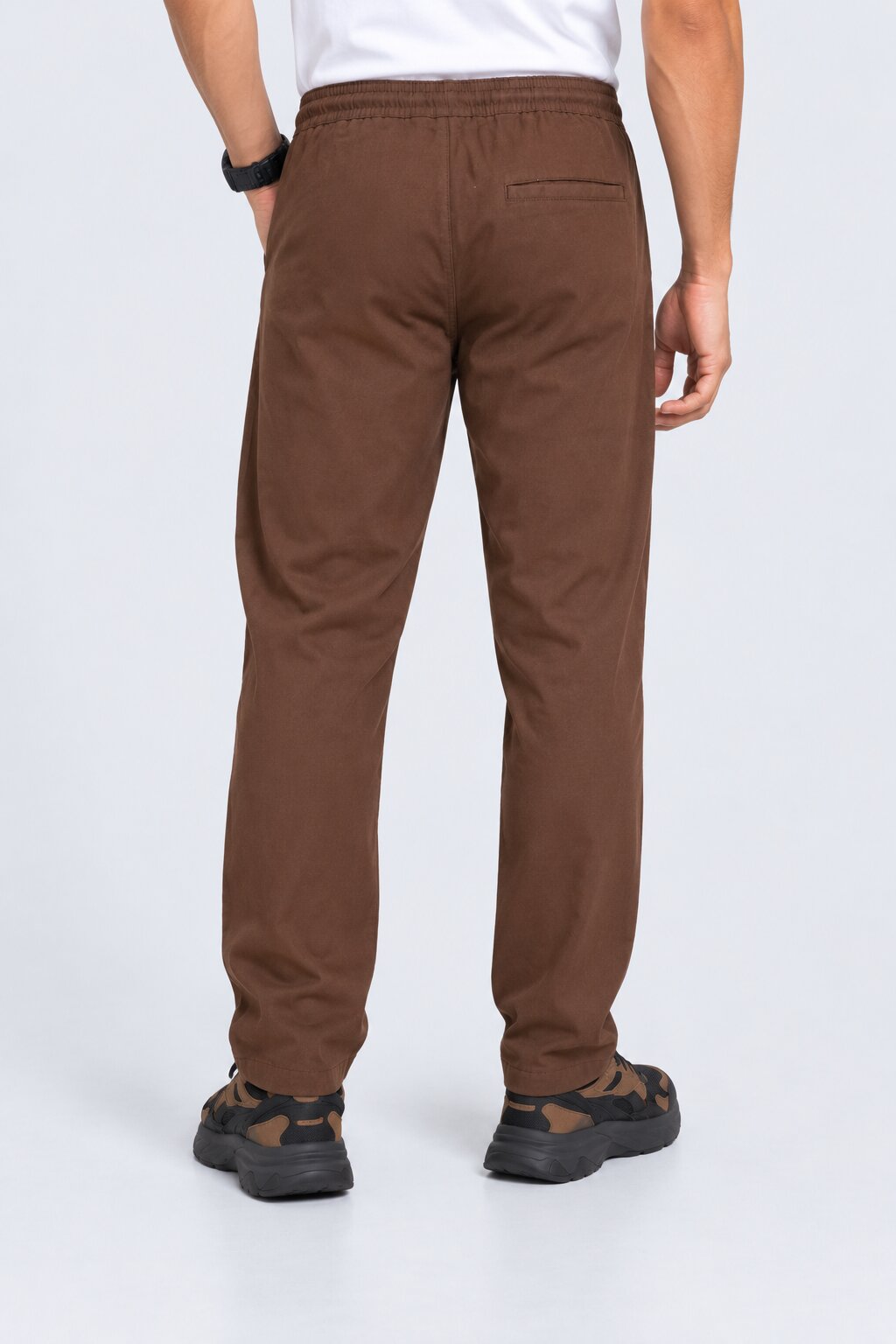 Mens Brown Relaxed Fit Drawstring Relaxed Fit Trouser - Image 5