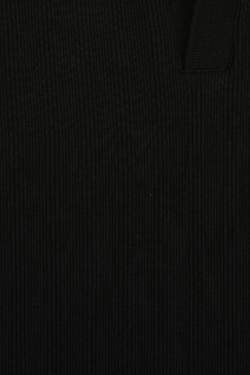 Mens Black Solid Textured Polo T-Shirt - Image 8