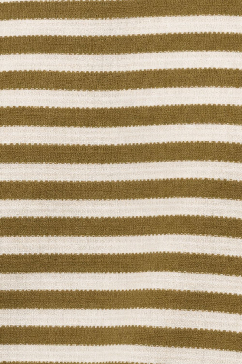Mens Olive Striped Textured Crew Neck T-Shirt - Image 8