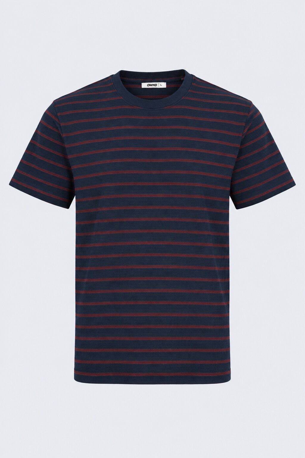 Mens Navy Micro Striped Crew Neck T-Shirt - Image 7