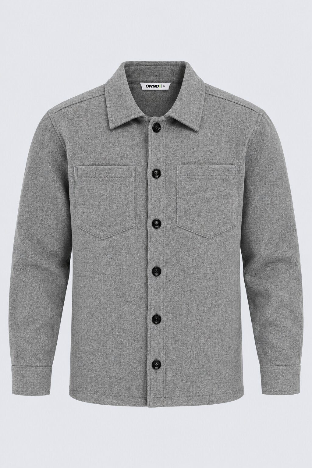 Mens Grey Textured Button Front Overshirt Shaket - Image 7