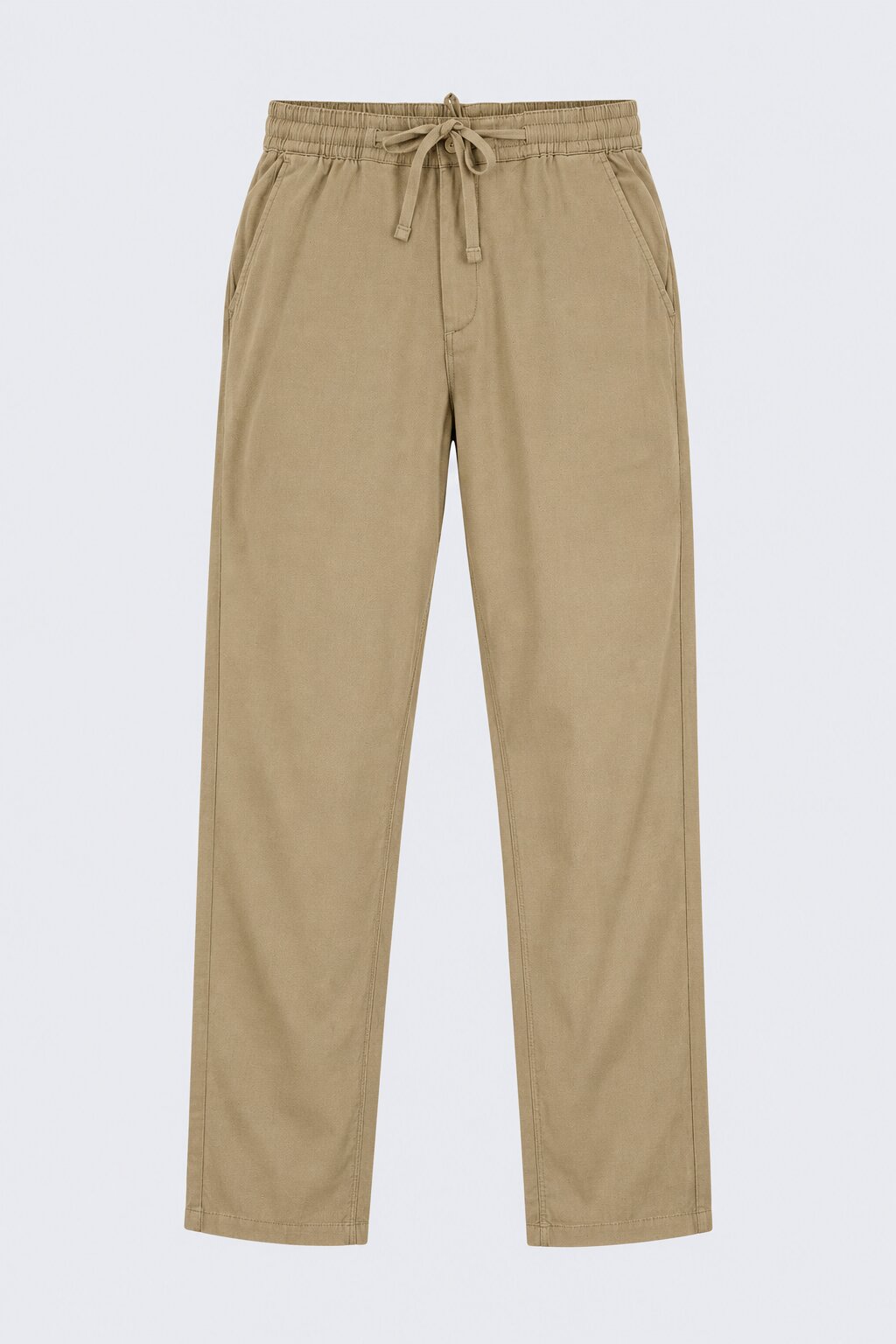 Mens Beige Relaxed Fit Drawstring Relaxed Fit Trouser - Image 7