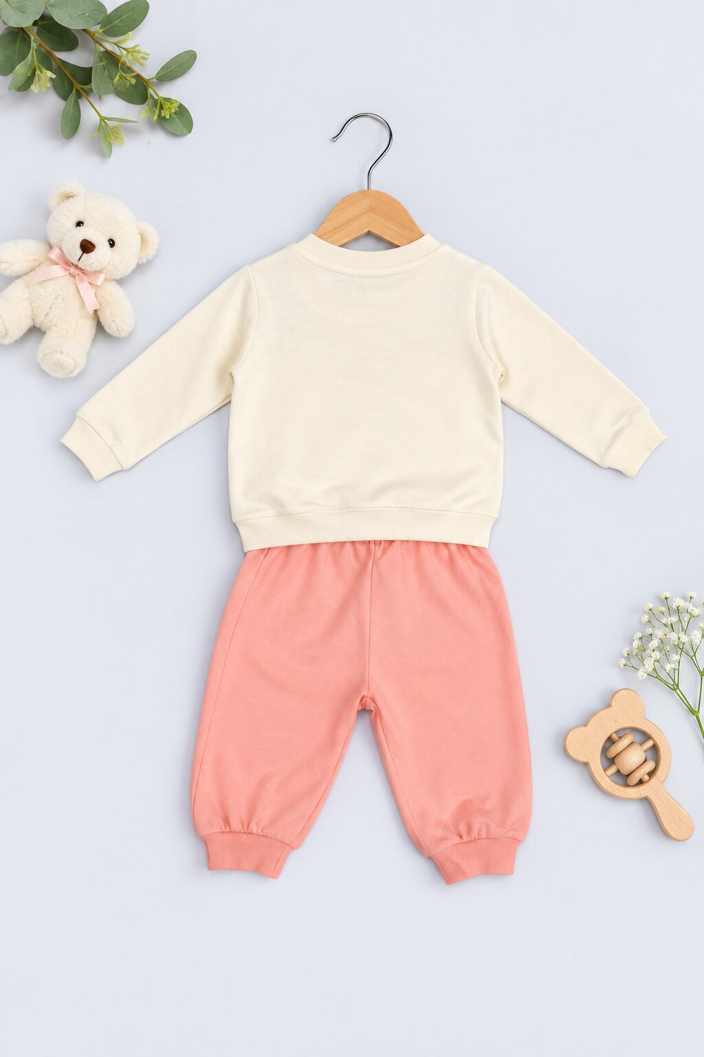 Off White Embroidered Cotton Co-ord Set - Image 3