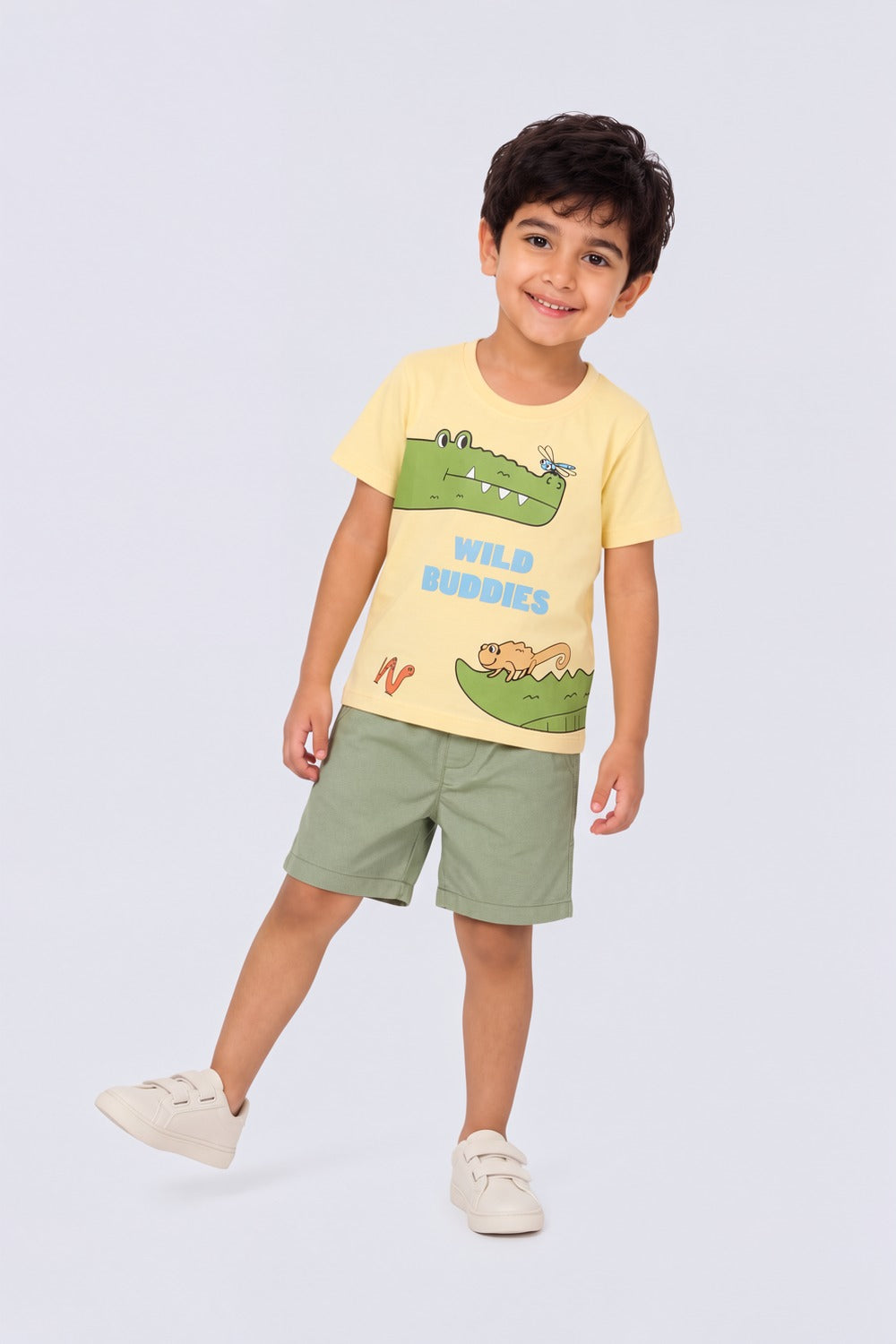 Yellow Graphic Printed Cotton  Boys  Co-ord Set - Image 1
