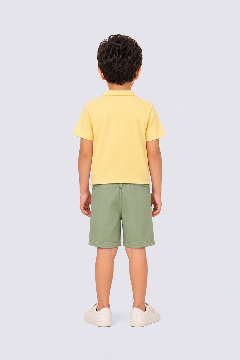 Yellow Graphic Printed Cotton  Boys  Co-ord Set - Image 3