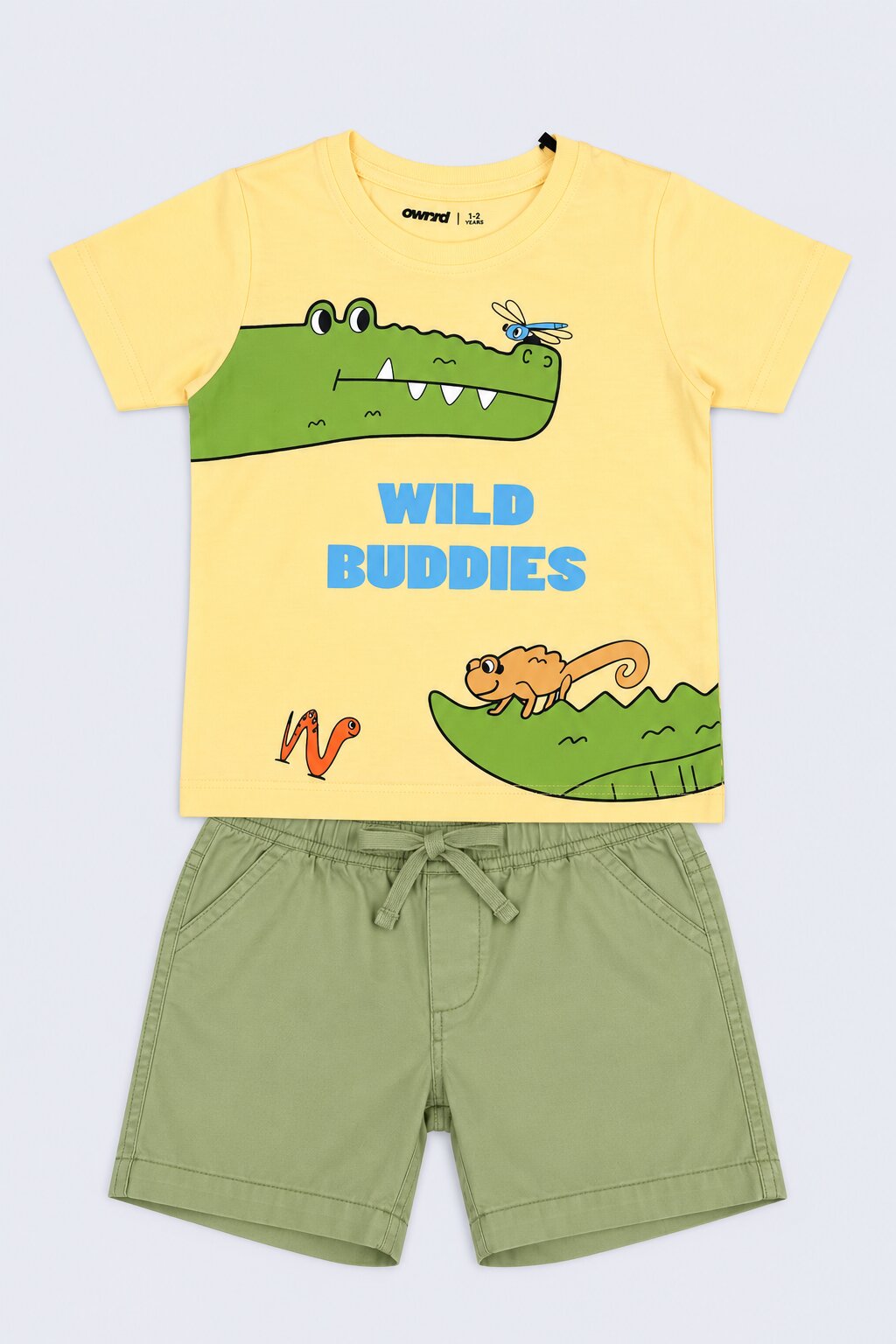 Yellow Graphic Printed Cotton  Boys  Co-ord Set - Image 7