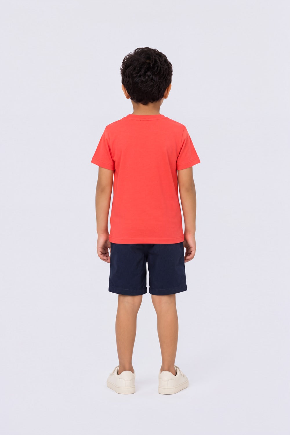 Red Graphic Printed Cotton Boys Co-ord Set - Image 3