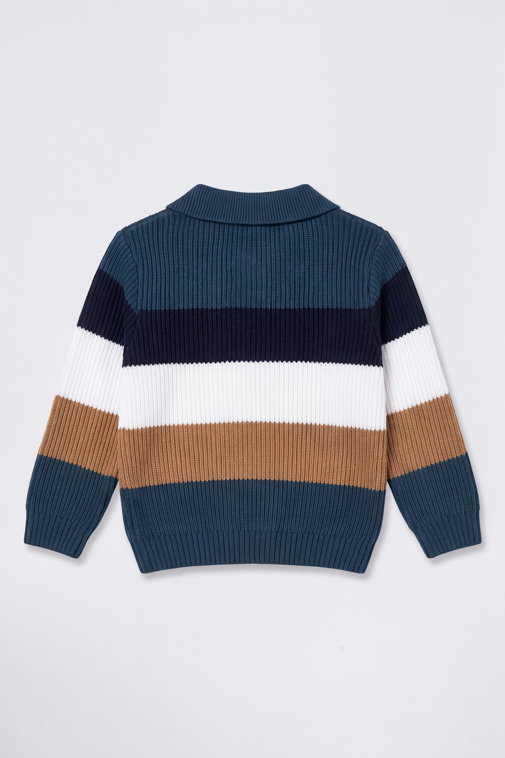 Multi-coloured Striped  Polo Relaxed Fit Sweater - Image 4