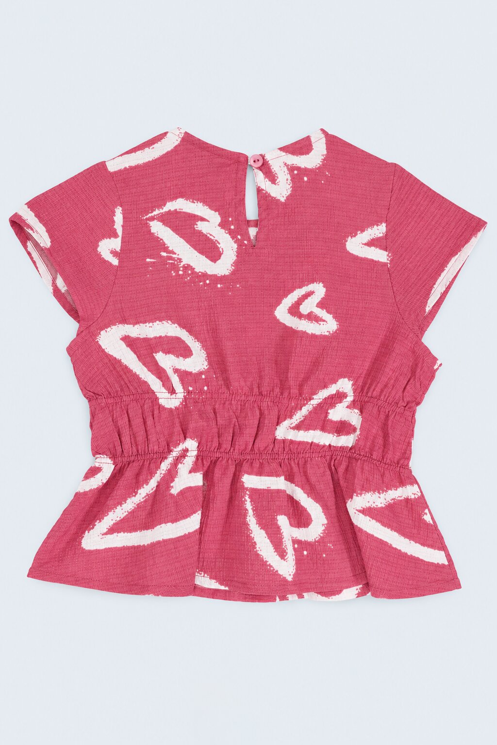 Pink Hearts Poly Crinkle Girls Co-ord Set - Image 4