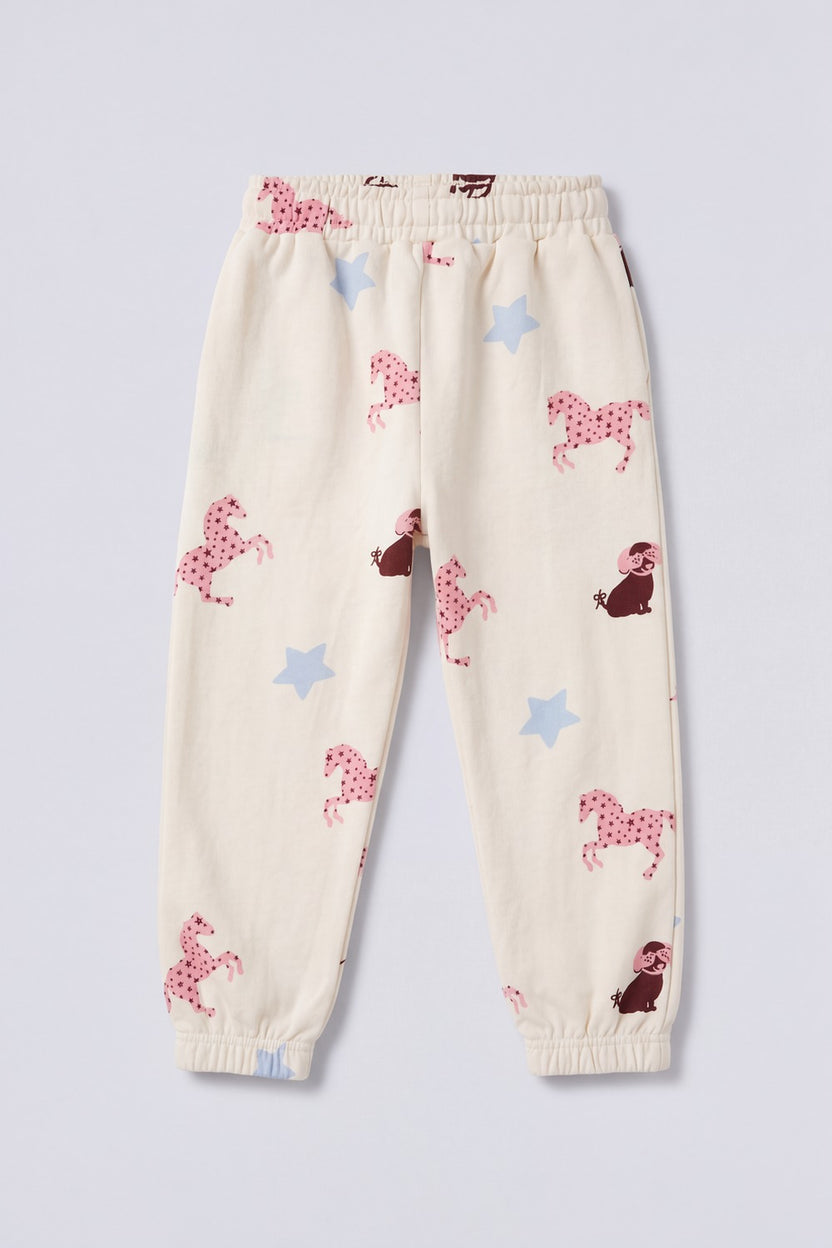 Off White Graphic Printed Girls Joggers - Image 3