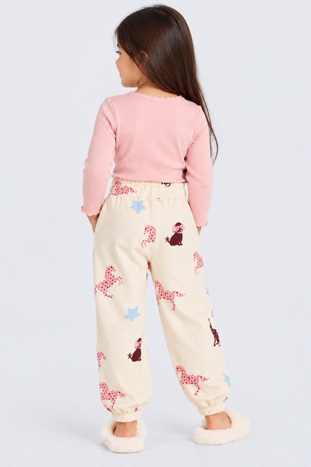 Off White Graphic Printed Girls Joggers - Image 4