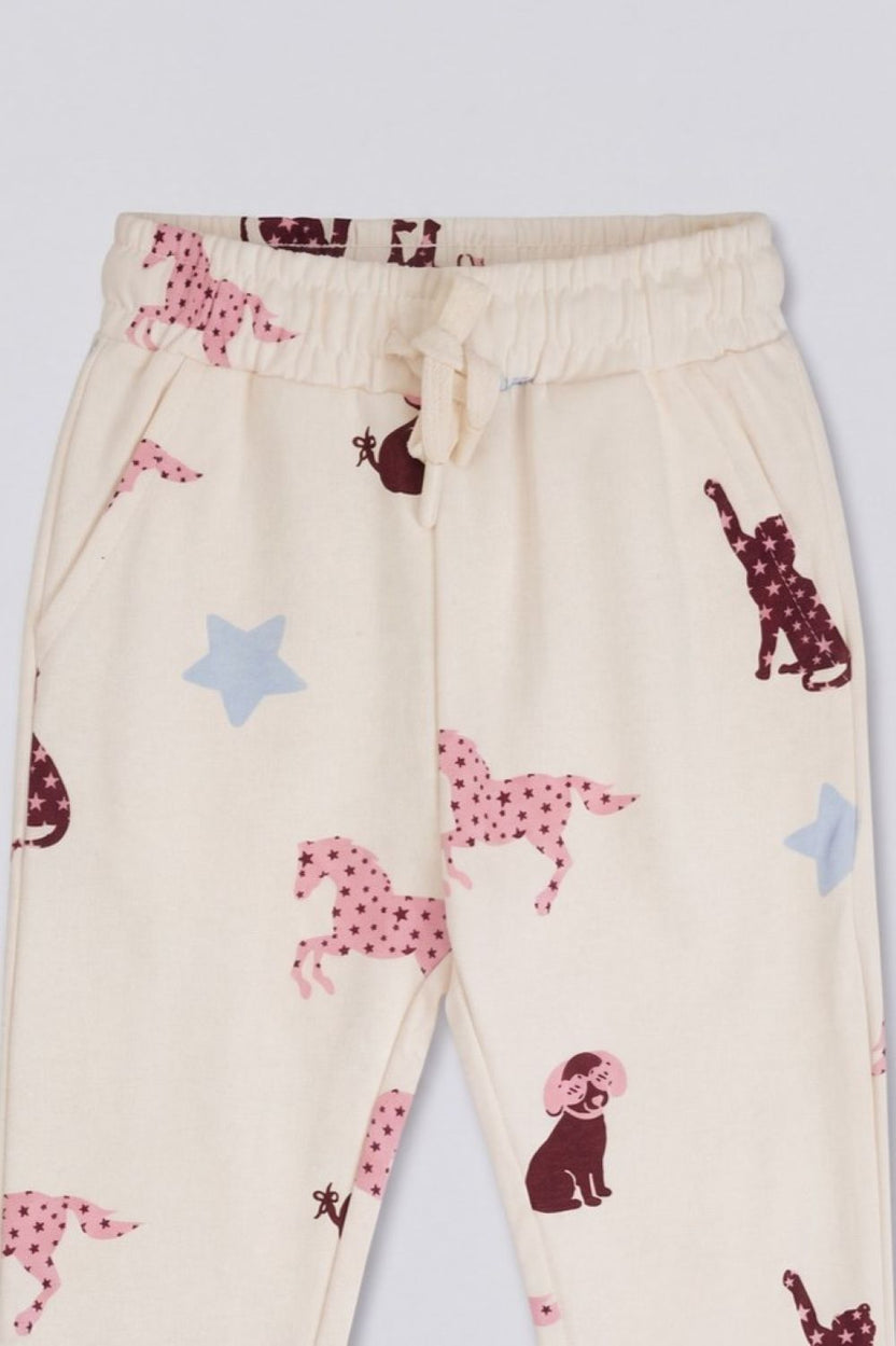 Off White Graphic Printed Girls Joggers - Image 6