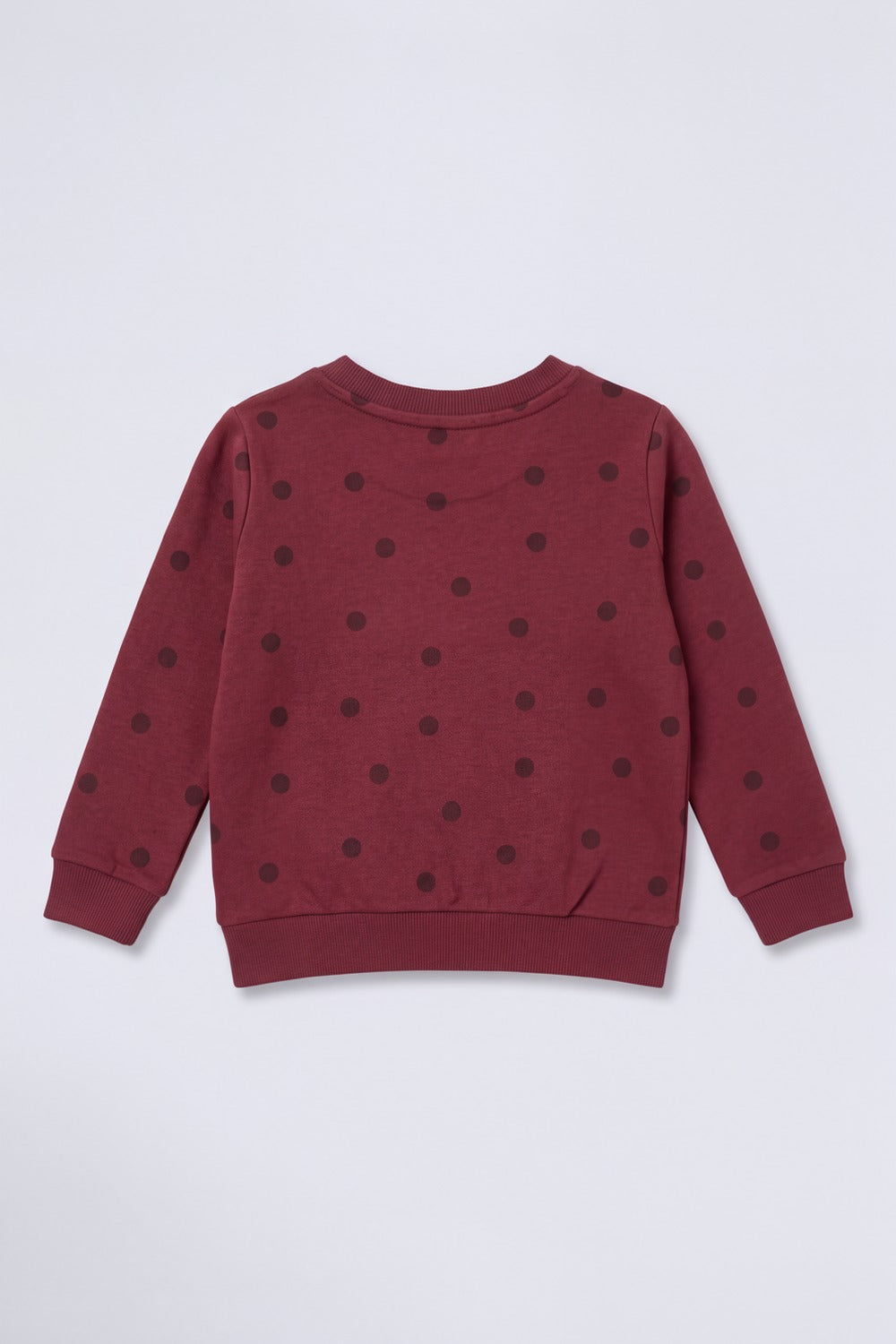 Maroon Polka Dots Relaxed Fit Sweatshirt - Image 4