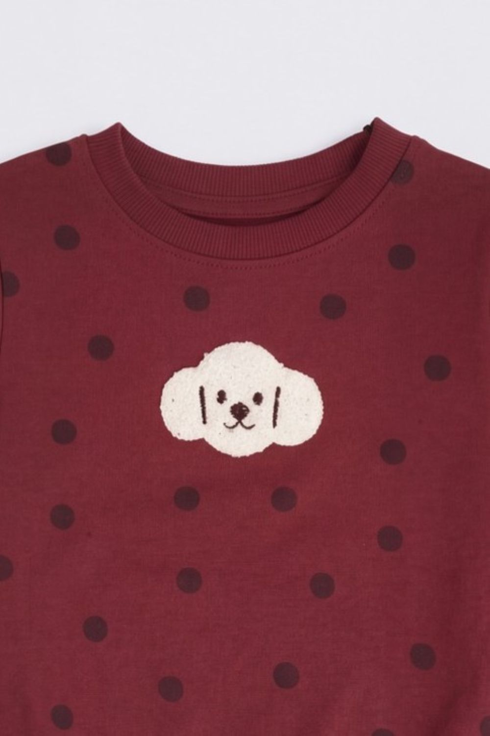 Maroon Polka Dots Relaxed Fit Sweatshirt - Image 5