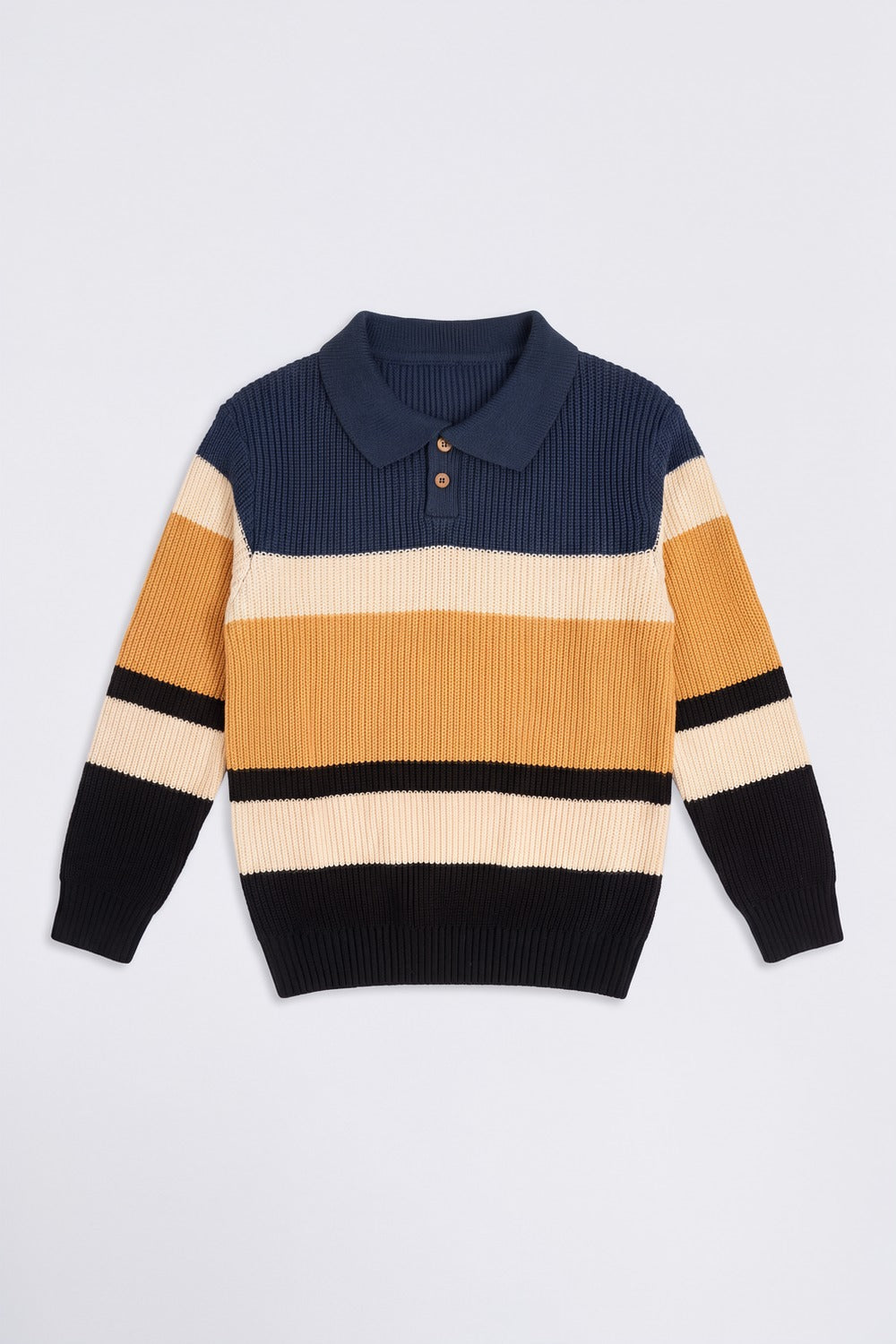 Tweens Boys Striped Collared Knit Sweater - Image 2