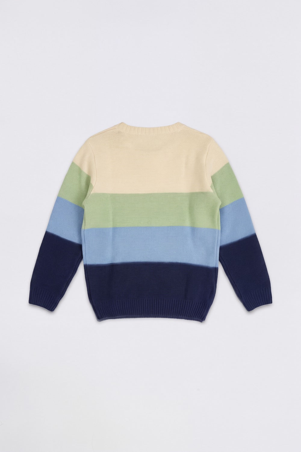 Tweens Boys Colorblock Striped Crew Neck Sweater - Image 4