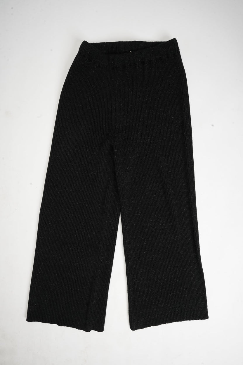 Tweens Girls Black Self Design Wide Leg Pant - Image 2