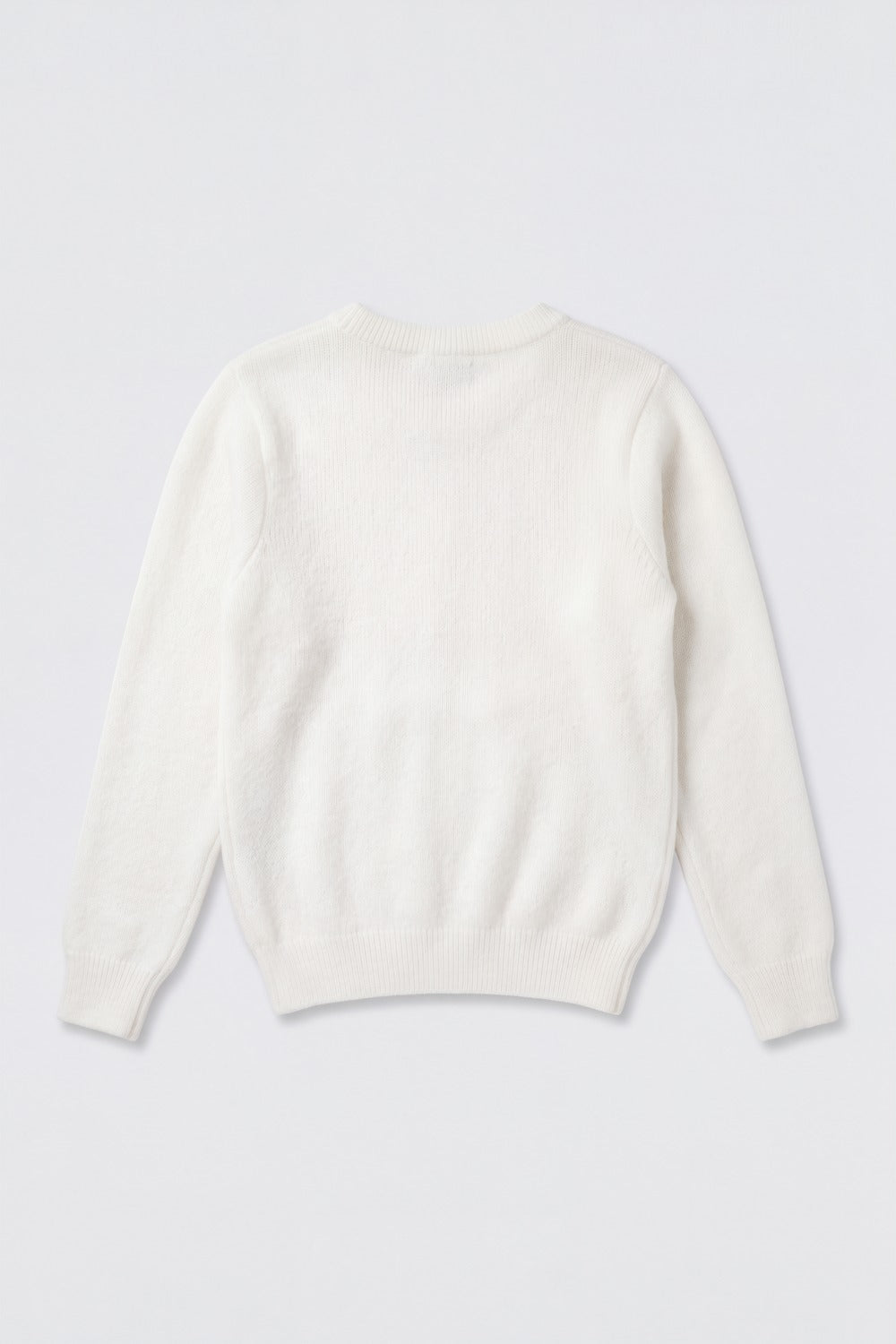 Tweens Girls White Pearl Embellished Knit Sweater - Image 4