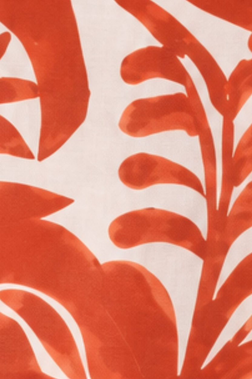 Womens Rust Tropical Print Casual Shirt - Image 8