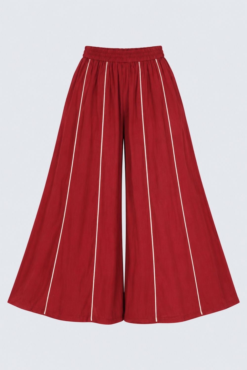 Womens Maroon Flared Palazzo - Image 7