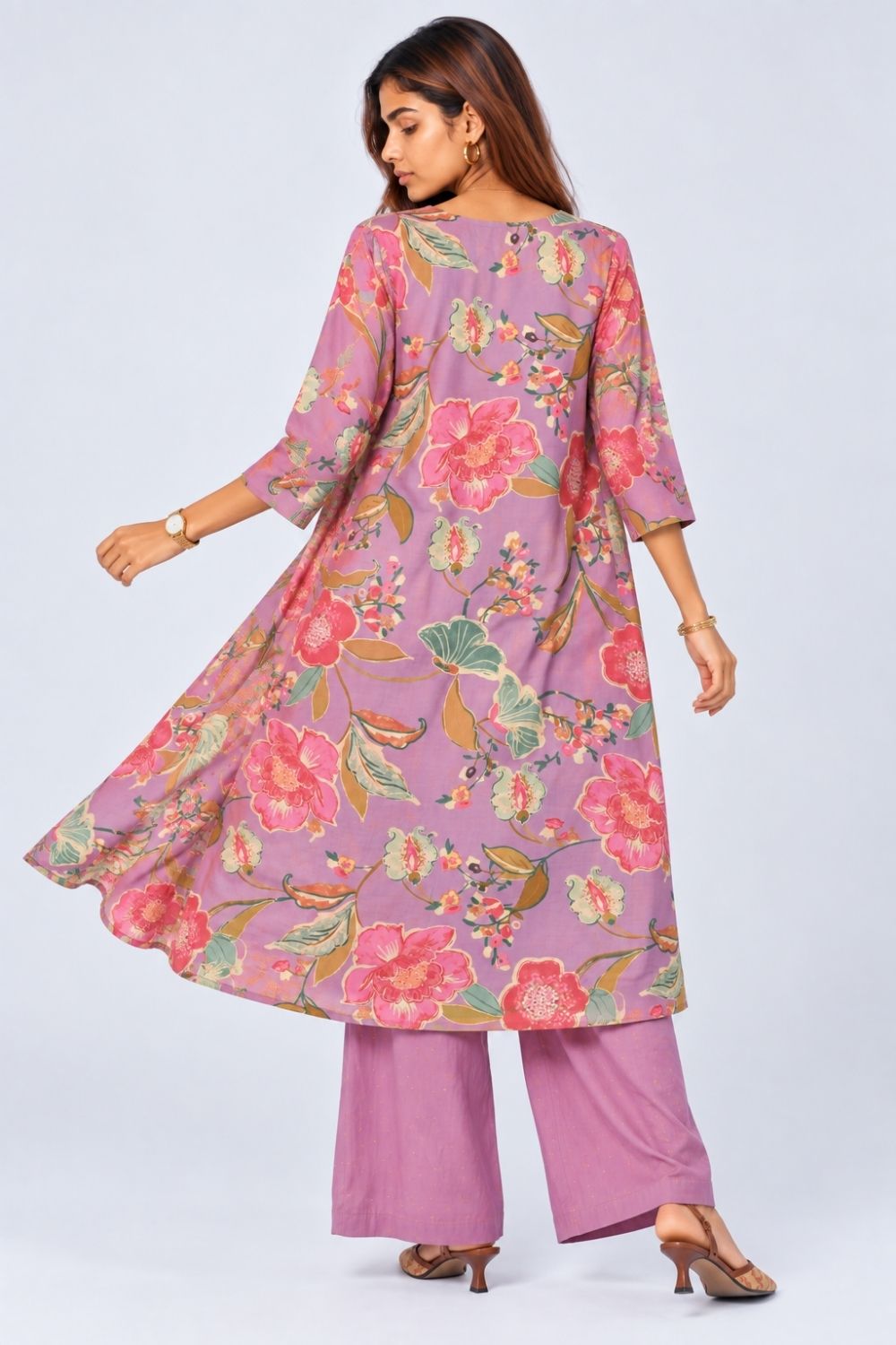 Womens Lilac Three-Piece Floral Co-ord Set - Image 5