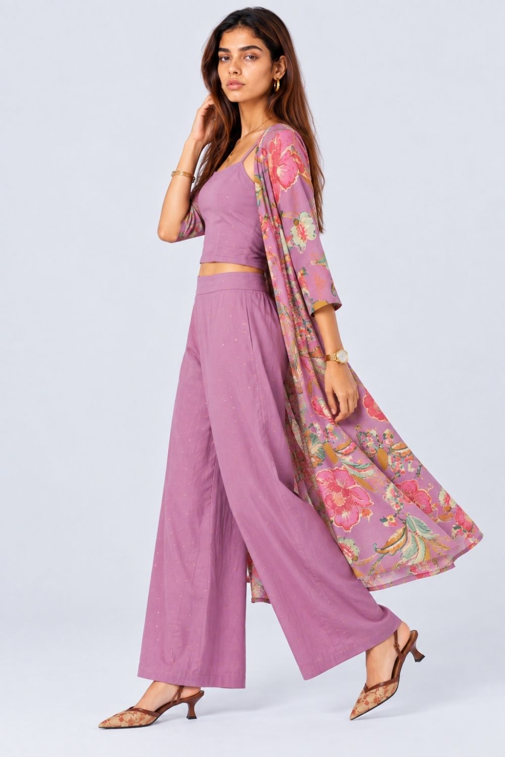 Womens Lilac Three-Piece Floral Co-ord Set - Image 6