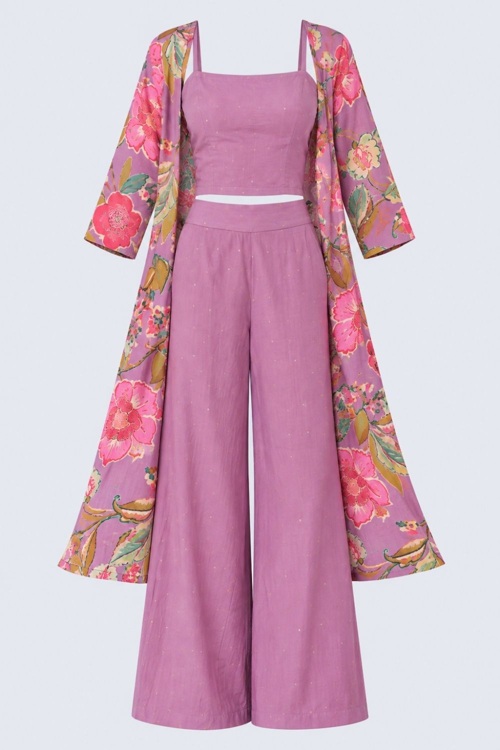 Womens Lilac Three-Piece Floral Co-ord Set - Image 8