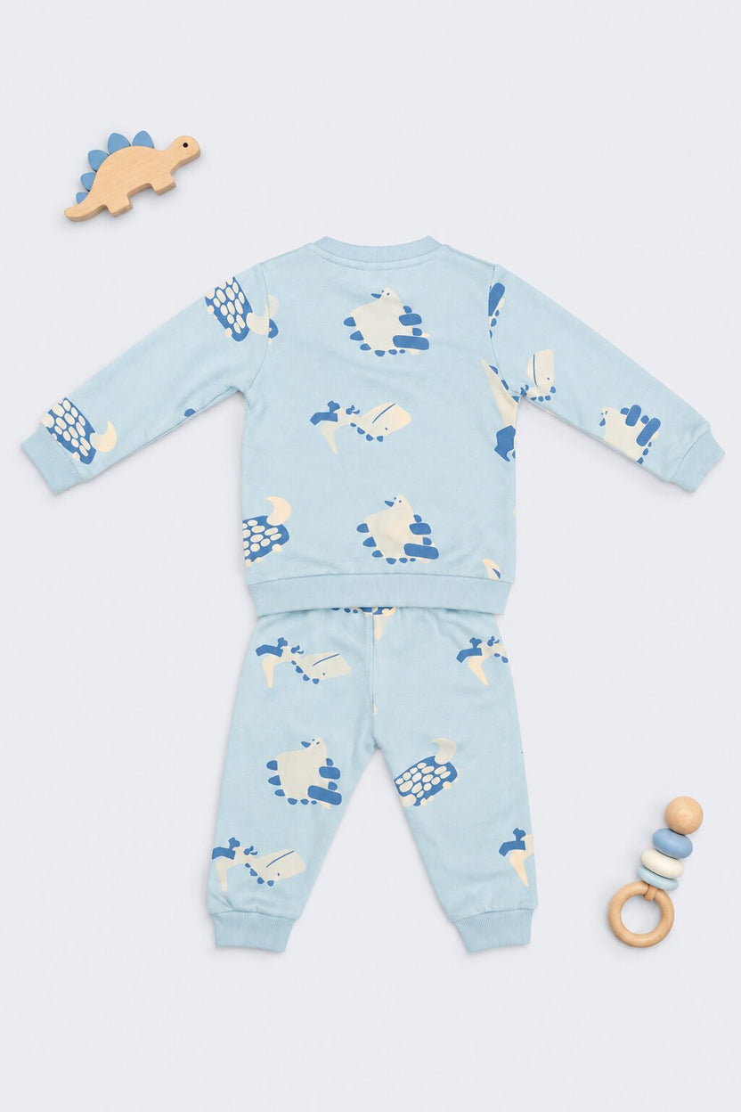 Infant Boys Blue Dinosaur Print Co-ord Set - Image 3
