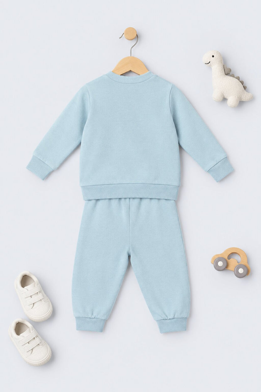 Infant Boys Light Blue Dino Applique Co-ord Set - Image 3