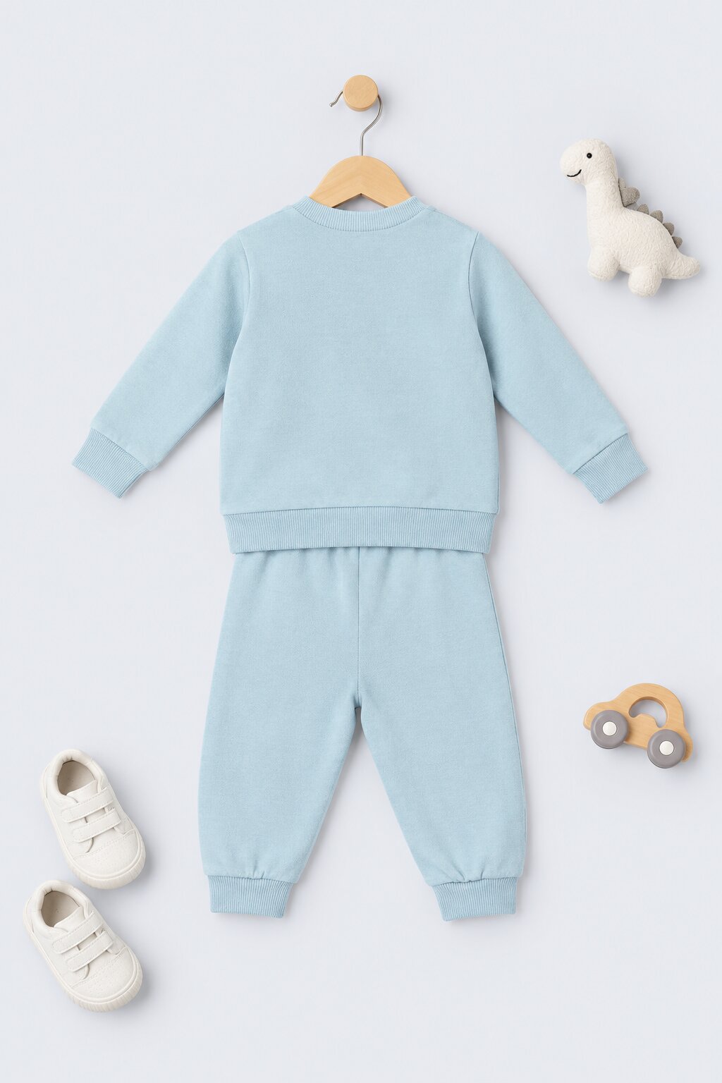 Infant Boys Light Blue Dino Applique Co-ord Set - Image 3