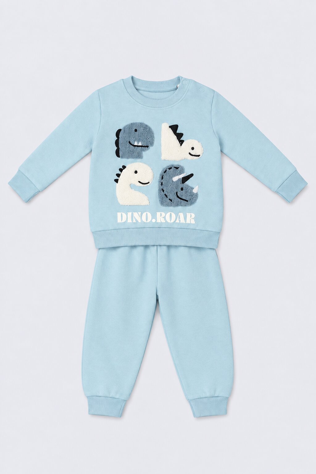 Infant Boys Light Blue Dino Applique Co-ord Set - Image 6