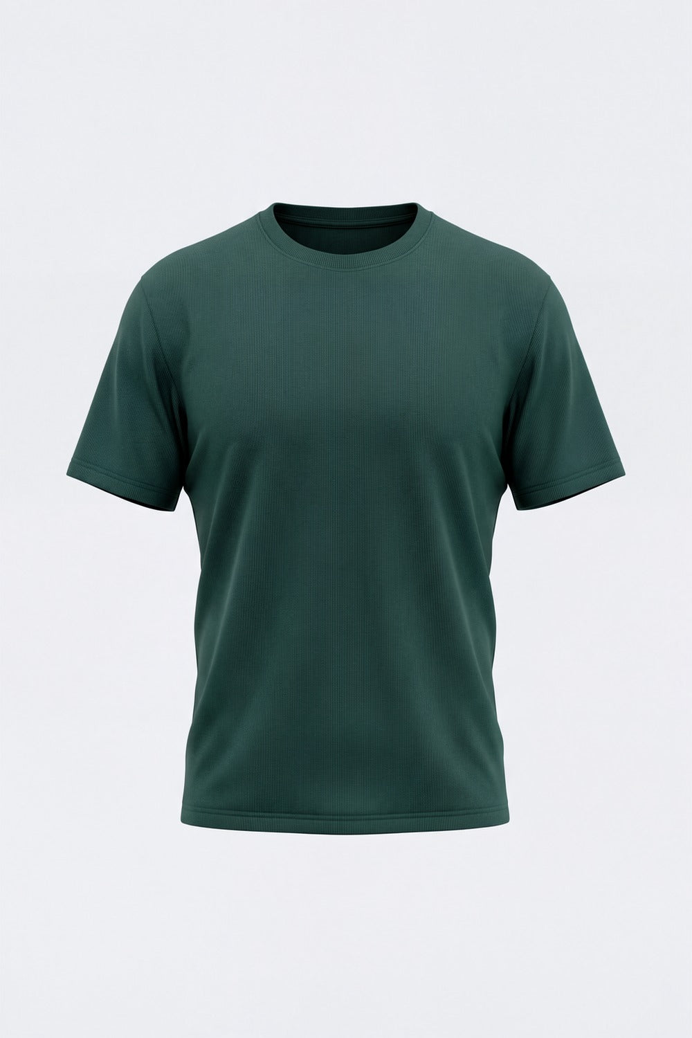 Mens Teal Green Solid T-Shirt - Image 7