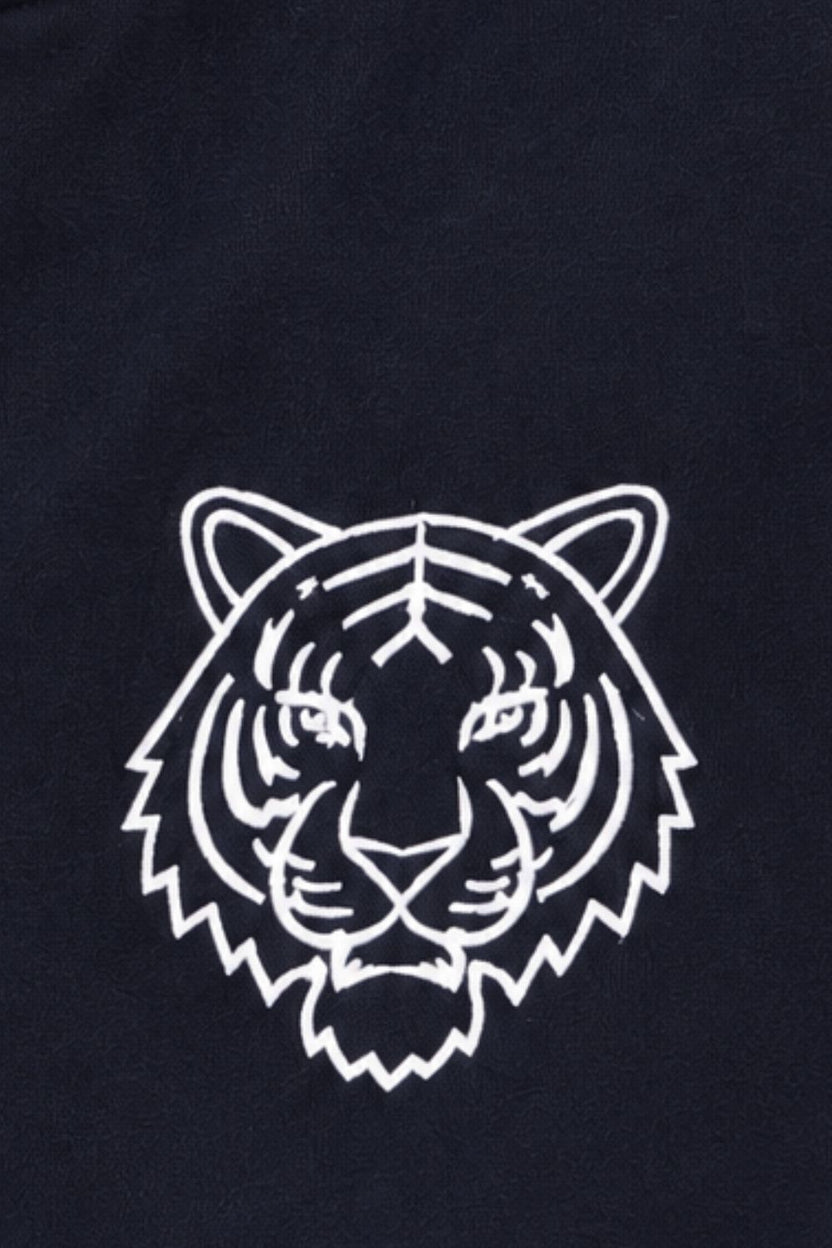 Mens Navy Colorblock Varsity Bomber Jacket - Image 7