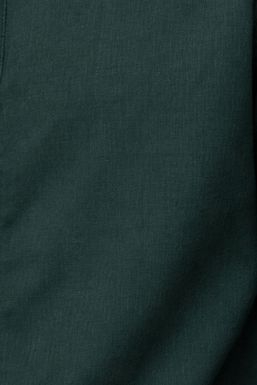 Mens Teal Solid Cotton Slub Casual Shirt - Image 8