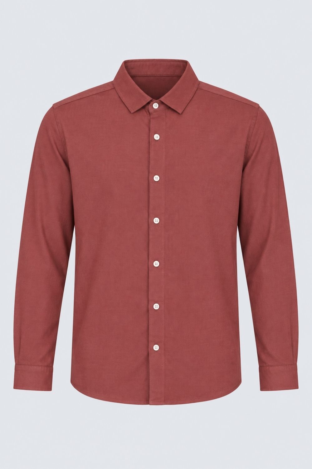 Mens Rust Cotton Casual Shirt - Image 7