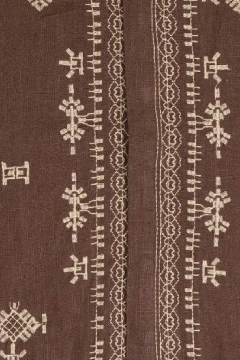 Mens Brown Embroidered Ethnic Nehru Jacket - Image 7