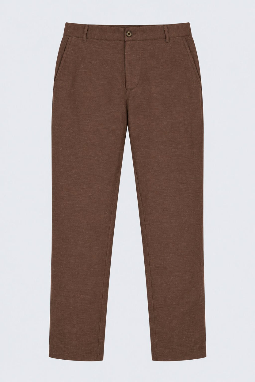 Mens Brown Ethnic Slim Fit Pyjamas - Image 7