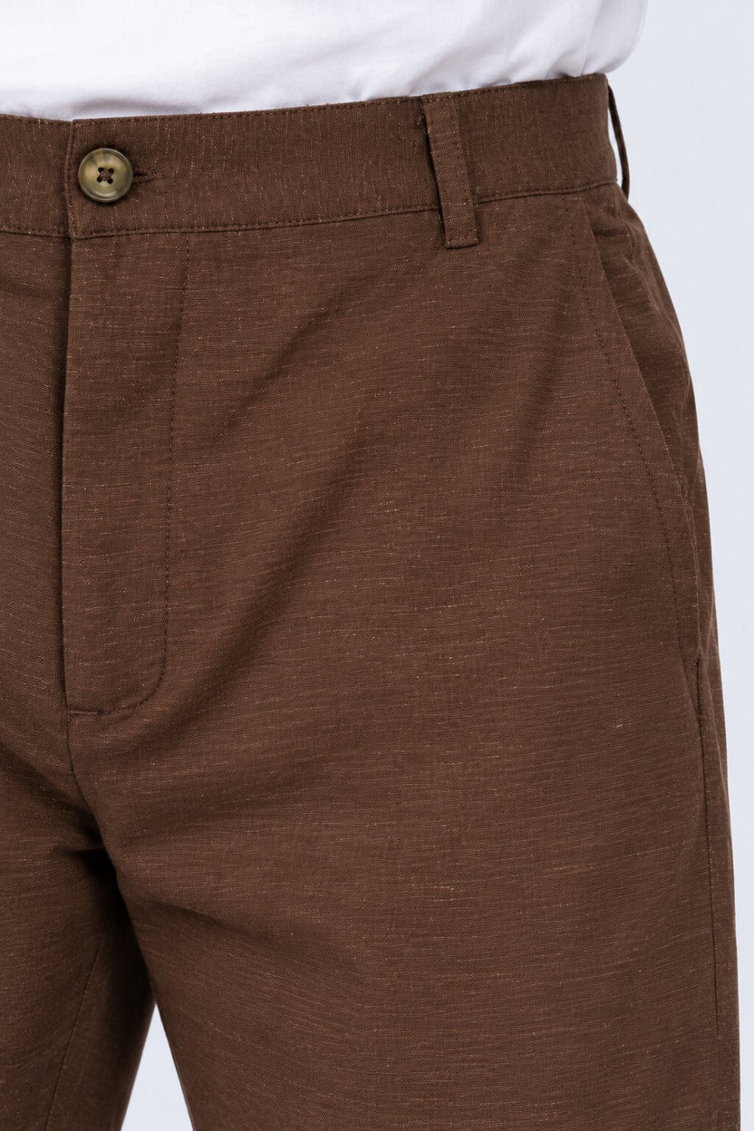 Mens Brown Ethnic Slim Fit Pyjamas - Image 8