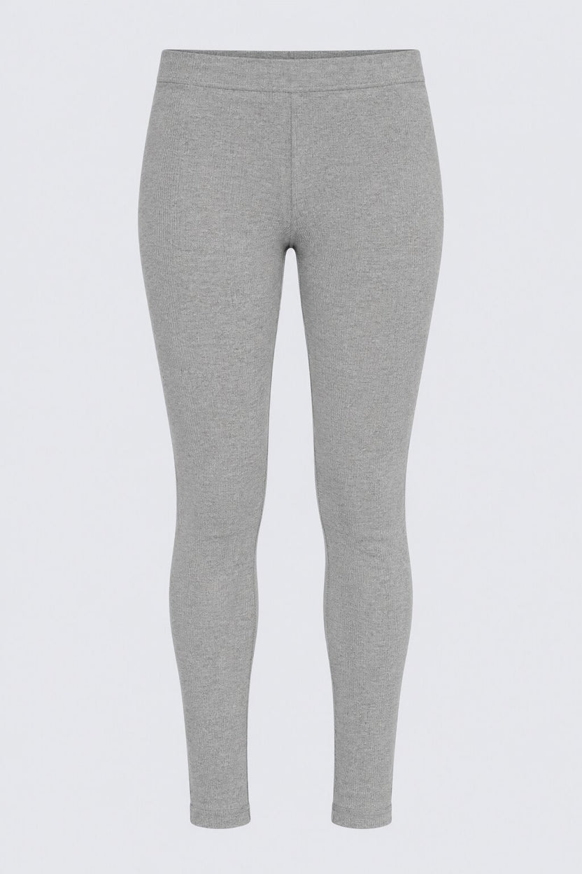 Womens Grey Solid Mid Rise Leggings - Image 6