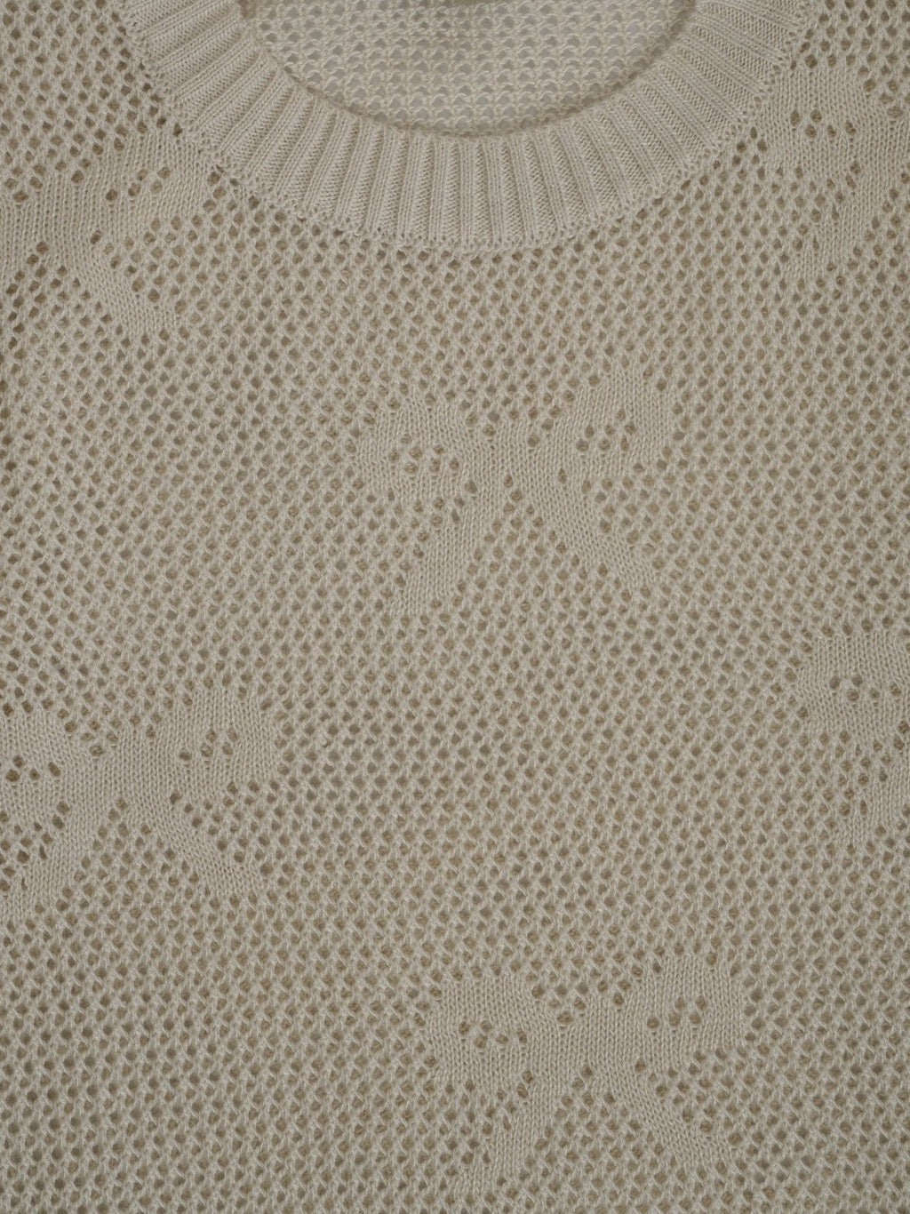 Womens Off White Knit Pattern Sweater - Image 8