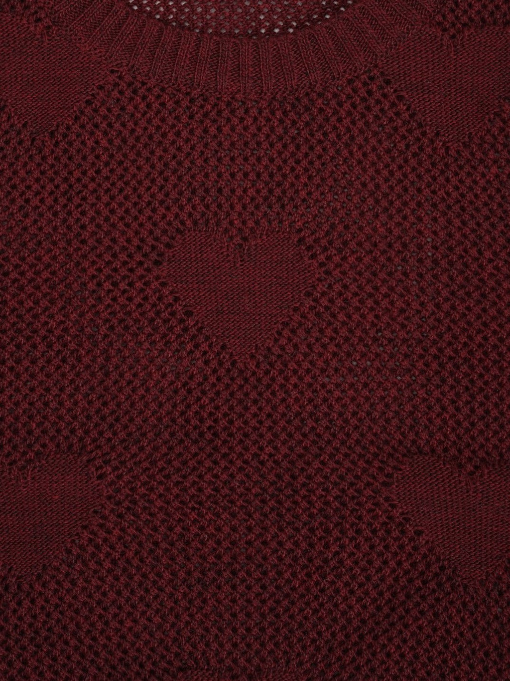 Womens Maroon Knit Pattern Sweater - Image 8