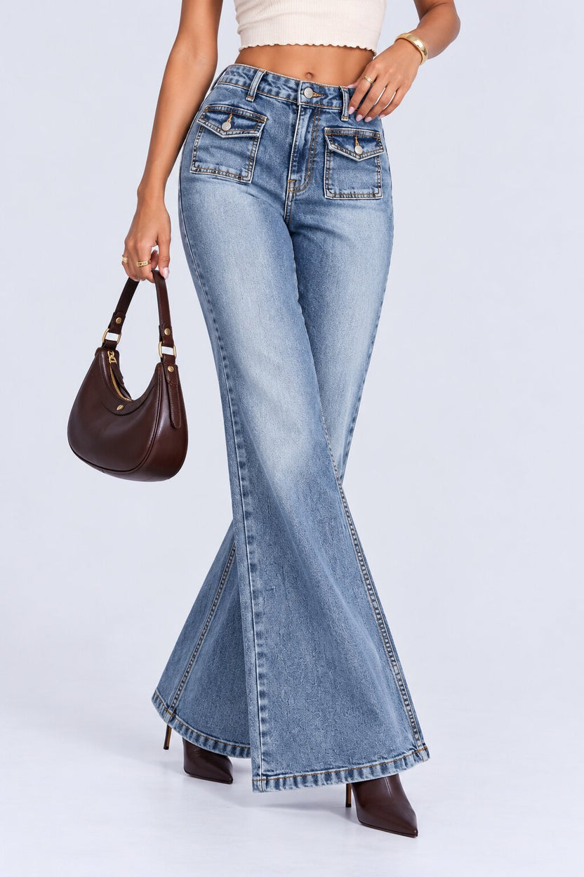Womens Regular Front Pocket Bootcut Jeans - Image 1