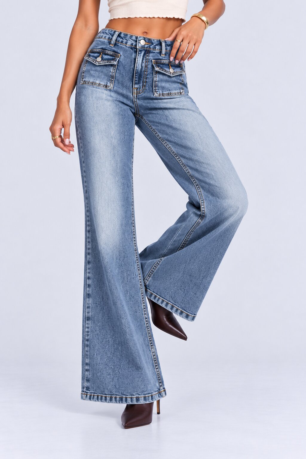 Womens Regular Front Pocket Bootcut Jeans - Image 2