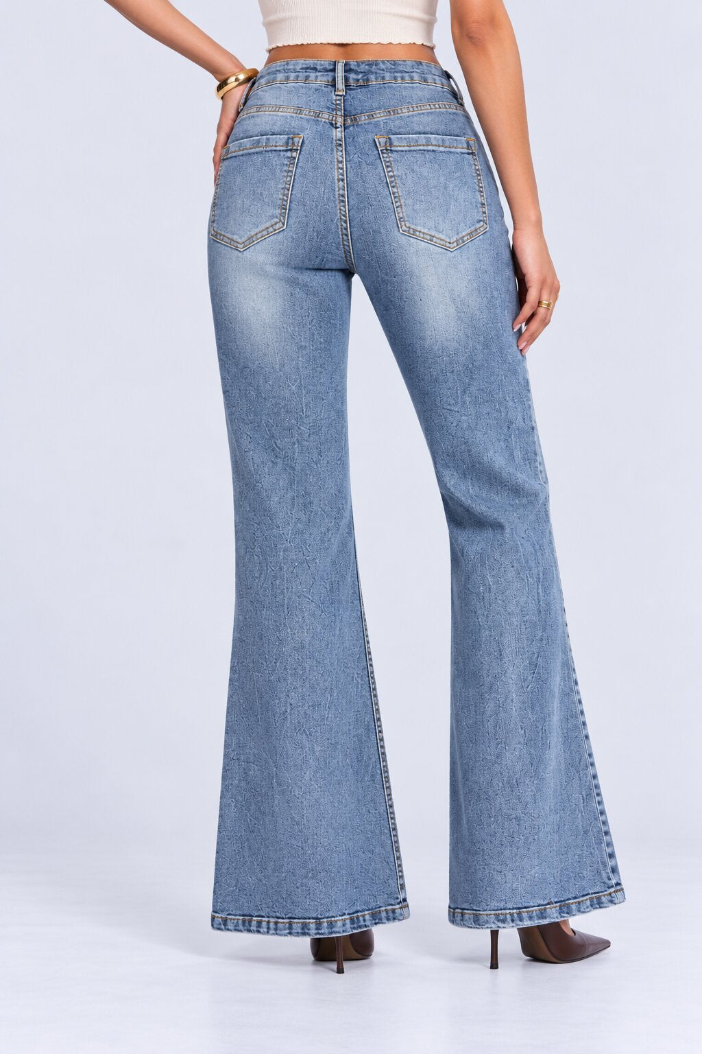 Womens Regular Front Pocket Bootcut Jeans - Image 5