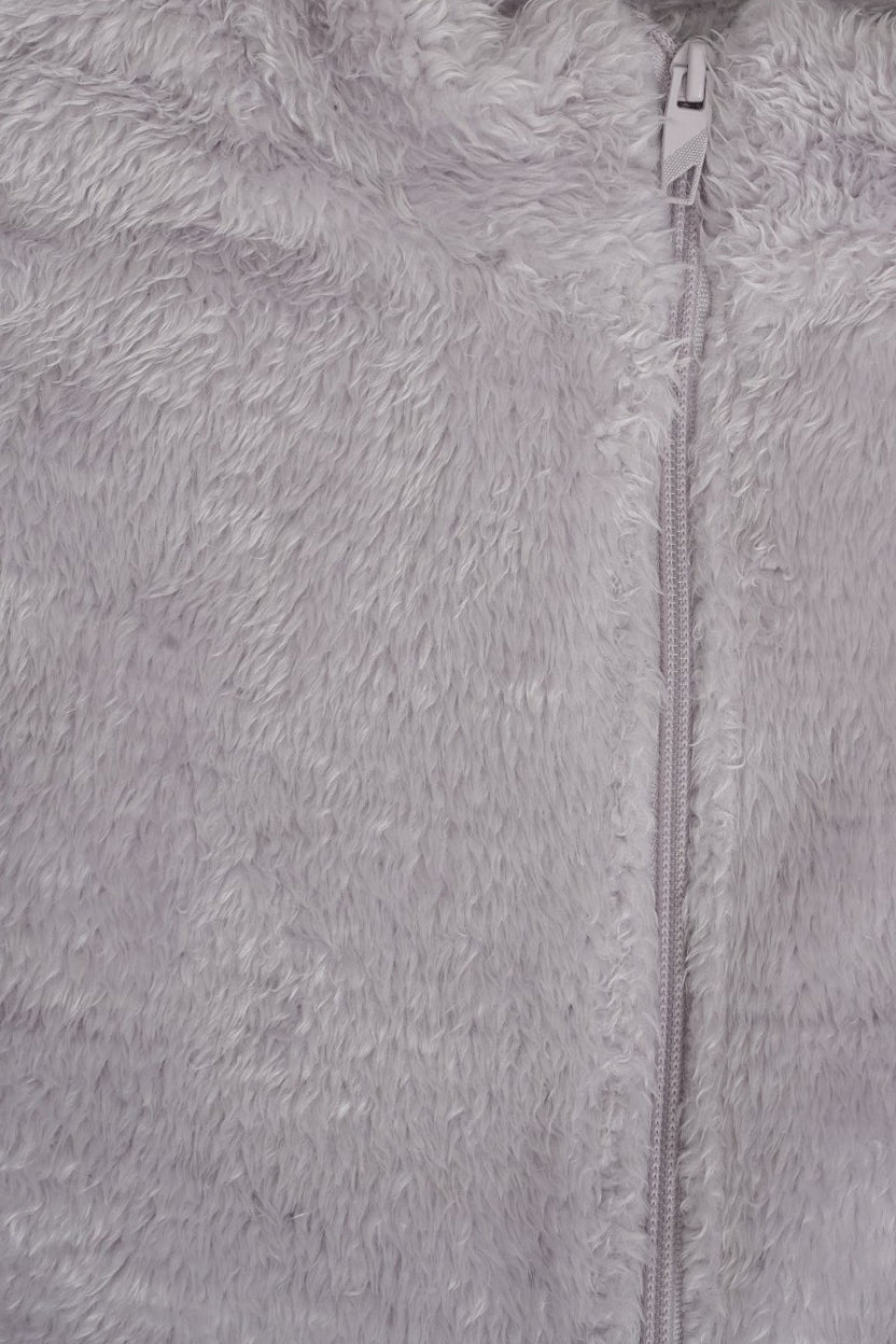 Womens Lilac Fleece Zip-Up Cozy Jacket - Image 7