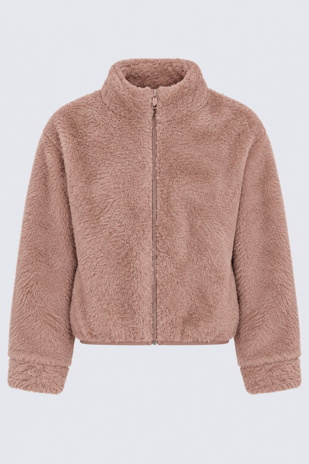 Womens Dusty Pink Fleece Zip-Up Cozy Jacket - Image 7